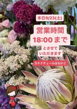 営業時間のお知らせ｜「カドナチュールはなかど」　（茨城県下妻市の花キューピット加盟店 花屋）のブログ